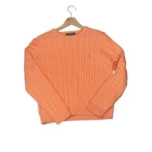 Classic Lauren Ralph Lauren Peach Cable Knit
Sweater, Large